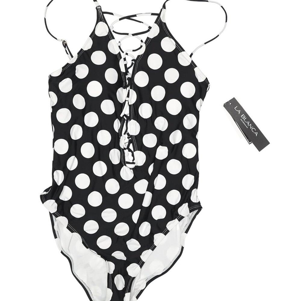 La Blanca NWT One Piece Swimsuit Polka Dot Print US 12